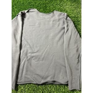 YoungLA Men 816 Terry Raw Cut Reversible Top Shirt Size S Gray Long Sleeve